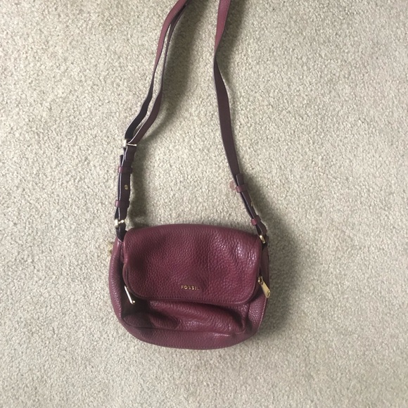 Fossil leather bag maroon - Picture 1 of 8